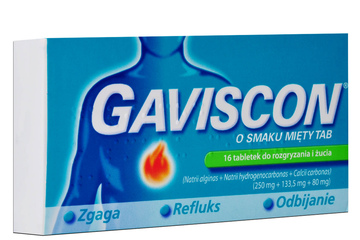 GAVISCON O SMAKU MIĘTY TAB 24 tabletek