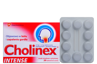 CHOLINEX INTENSE SMAK MIODOWO-CYTRYNOWY 20 tabletek do ssania