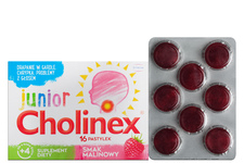 CHOLINEX JUNIOR O SMAKU MALINOWYM 16 pastylek