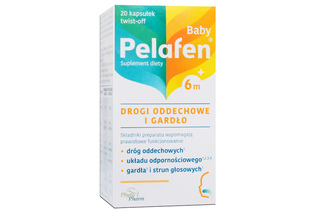 PELAFEN BABY 6 m+ DROGI ODDECHOWE I GARDŁO 20 kapsułek twist-off