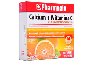 CALCIUM + WITAMINA C SMAK POMARAŃCZOWY 16 tabletek musujących