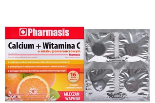 CALCIUM + WITAMINA C SMAK POMARAŃCZOWY 16 tabletek musujących