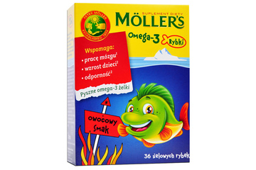 MOLLER'S OMEGA-3 RYBKI SMAK OWOCOWY 36 żelek