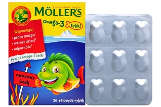 MOLLER'S OMEGA-3 RYBKI SMAK OWOCOWY 36 żelek