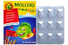 MOLLER'S OMEGA-3 RYBKI SMAK OWOCOWY 36 żelek