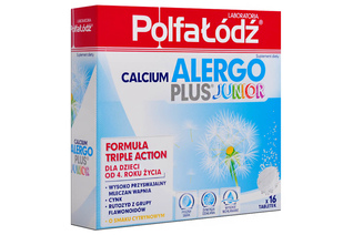 CALCIUM ALERGO PLUS JUNIOR SMAK CYTRYNOWY 16 tabletek musujących