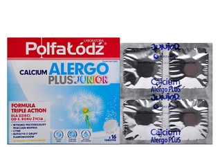 CALCIUM ALERGO PLUS JUNIOR SMAK CYTRYNOWY 16 tabletek musujących