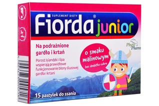 FIORDA JUNIOR SMAK MALINOWY 15 pastylek