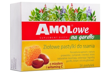 AMOLOWE NA GARDŁO Z MIODEM I WITAMINĄ C 16 pastylek