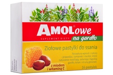 AMOLOWE NA GARDŁO Z MIODEM I WITAMINĄ C 16 pastylek