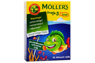 MOLLER'S OMEGA-3 RYBKI SMAK POMARAŃCZOWO-CYTRYNOWY 36 żelek