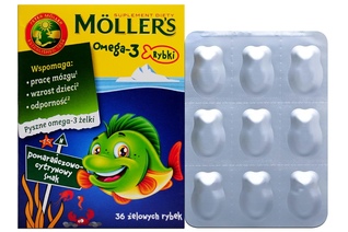 MOLLER'S OMEGA-3 RYBKI SMAK POMARAŃCZOWO-CYTRYNOWY 36 żelek