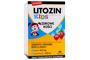 LITOZIN KIDS SMAK TRUSKAWKOWO -MALINOWY 90 tabletek
