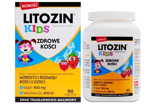 LITOZIN KIDS SMAK TRUSKAWKOWO -MALINOWY 90 tabletek