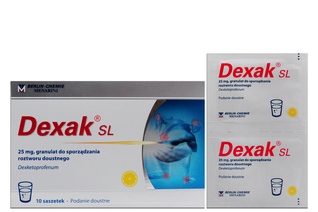 DEXAK SL 25 mg 10 saszetek