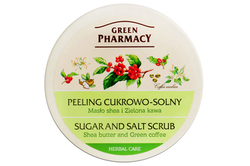 GREEN PHARMACY PEELING CUKROWO - SOLNY MASŁO SHEA I ZIELONA KAWA 300 ml