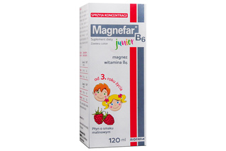 MAGNEFAR B6 JUNIOR SMAK MALINOWY 120 ml syropu