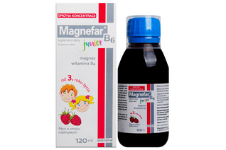 MAGNEFAR B6 JUNIOR SMAK MALINOWY 120 ml syropu