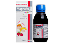 MAGNEFAR B6 JUNIOR SMAK MALINOWY 120 ml syropu