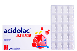 ACIDOLAC JUNIOR MISIO-TABLETKI SMAK TRUSKAWKOWY 20 tabletek
