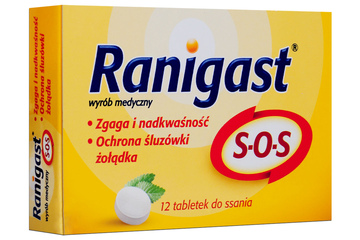 RANIGAST SOS smak cytrynowo-miętowy 12 tabletek do ssania