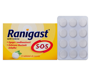 RANIGAST SOS smak cytrynowo-miętowy 12 tabletek do ssania
