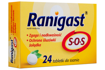 RANIGAST SOS smak cytrynowo-miętowy 24 tabletki do ssania