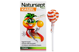 NATURSEPT MED KASZEL LIZAKI O SMAKU POMARAŃCZOWYM 6 lizaków