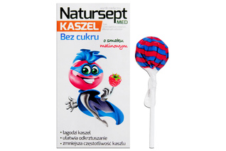 NATURSEPT MED KASZEL LIZAKI O SMAKU MALINOWYM BEZ CUKRU 6 sztuk