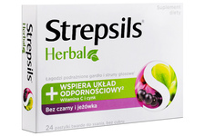 STREPSILS HERBAL bez czarny i jeżówka 24 tabletki do ssania