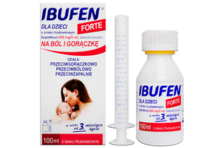 IBUFEN DLA DZIECI FORTE 200 mg/ 5 ml smak truskawkowy 100 ml zawiesina doustna