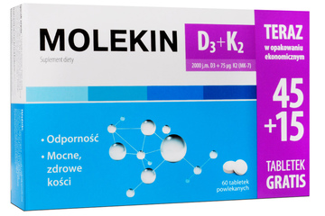 MOLEKIN D3 + K2 60 tabletek