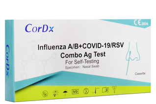TEST COMBO AG CORDX 4W1 GRYPA A+B, RSV, COVID-19 ANTYGENOWY, WYMAZOWY, DOMOWY 1 sztuka
