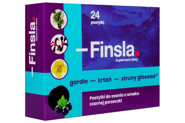 FINSLA 24 pastylki do ssania o smaku czarnej porzeczki