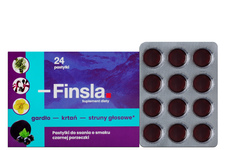 FINSLA 24 pastylki do ssania o smaku czarnej porzeczki