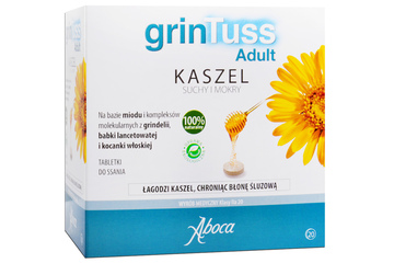 GRINTUSS ADULT KASZEL SUCHY I MOKRY 20 tabletek do ssania