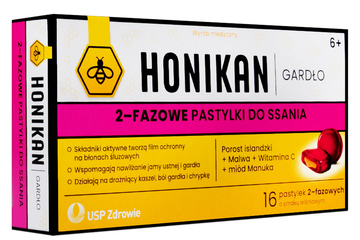 HONIKAN GARDŁO 6+ 2-FAZOWE PASTYLKI DO SSANIA 16 pastylek do ssania smak wiśniowy