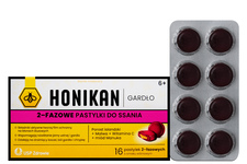 HONIKAN GARDŁO 6+ 2-FAZOWE PASTYLKI DO SSANIA 16 pastylek do ssania smak wiśniowy