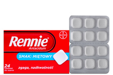 RENNIE ANTACIDUM SMAK MIĘTOWY 24 tabletki do ssania