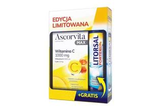 ZESTAW ASCORVITA MAX (30 tabletek) + LITORSAL FORTE (20 tabletek musujących o smaku mango-marakuja) 