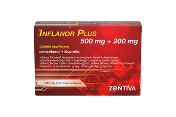 INFLANOR PLUS 500 mg + 200 mg 20 tabletek