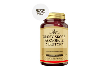 SOLGAR WŁOSY, SKÓRA, PAZNOKCIE Z BIOTYNĄ 120 tabletek