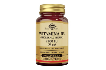 SOLGAR WITAMINA D3 2200 IU 50 kapsułek