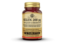 SOLGAR SELEN 200 mcg ZWIĄZANY Z DROŻDŻAMI 50 tabletek