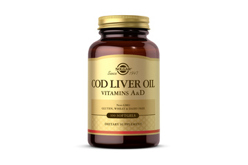 SOLGAR COD LIVER OIL + WITAMINA A&D (OLEJ Z WĄTROBY Z DORSZA) 100 kapsułek