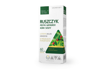 MEDICA HERBS RUSZCZYK PESTKI WINOGRON KORA SOSNY 60 kapsułek