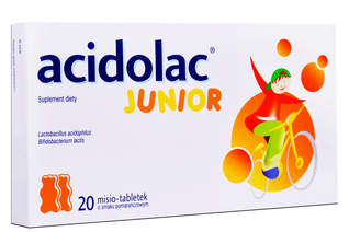 ACIDOLAC JUNIOR MISIO-TABLETKI SMAK POMARAŃCZOWY 20 tabletek