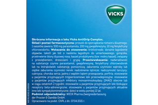 VICKS ANTIGRIP COMPLEX SMAK CYTRYNOWY 10 saszetek